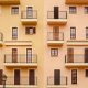 Valencia, Spain - September 30, 2018: Venetian style buildings in the residential port of Port SaPlaya.